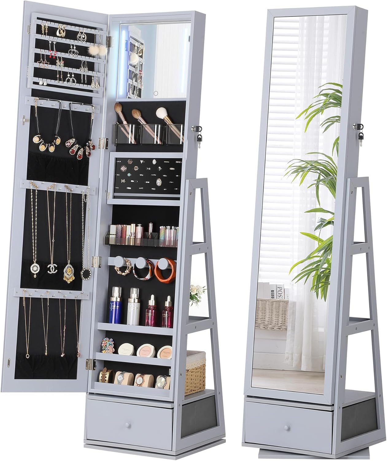 Nicetree 360° Swivel Jewelry Cabinet